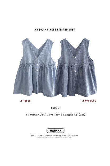 CA902 CRINKLE STRIPED VEST Lo