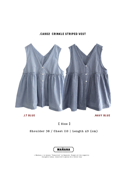 CA902 CRINKLE STRIPED VEST Lo
