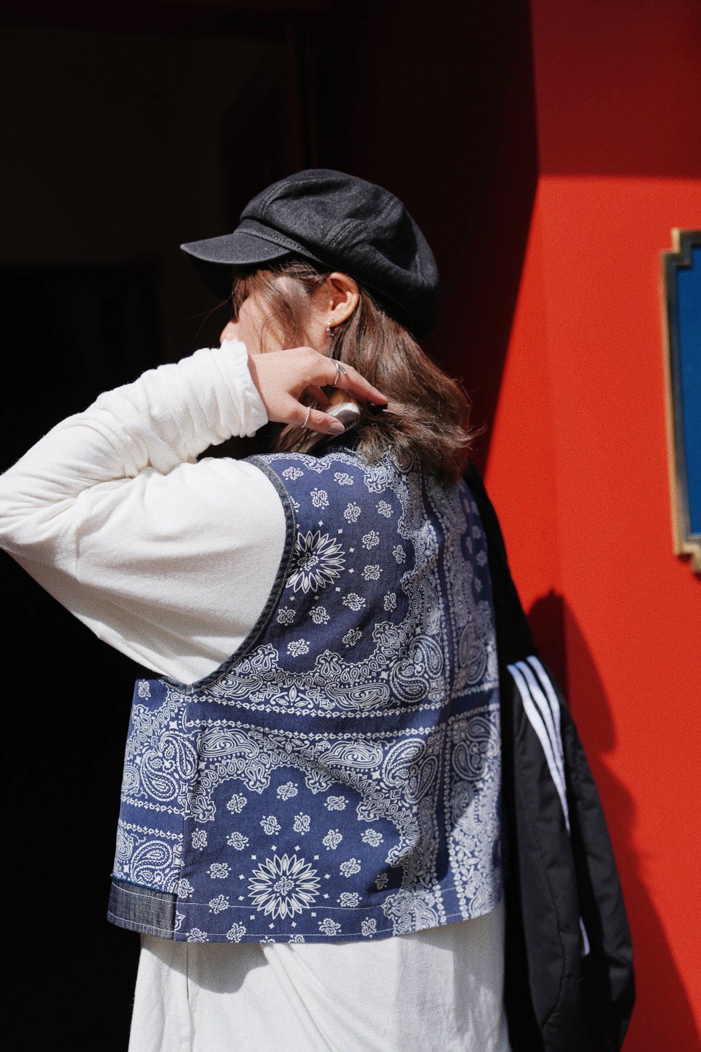 MZ715 BANDANA PATCHWORK DENIM VEST