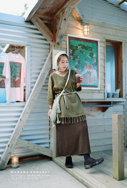 NA415 NATURAL COTTON FRINGED TOP