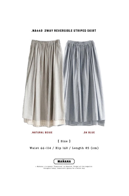 NA449 2WAY REVERSIBLE STRIPED SKIRT