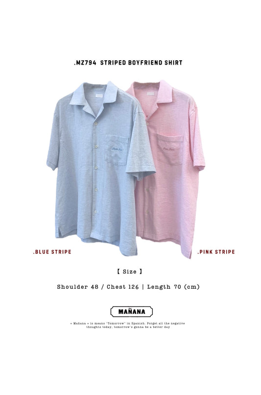 MZ794 STRIPED BOYFRIEND SHIRT