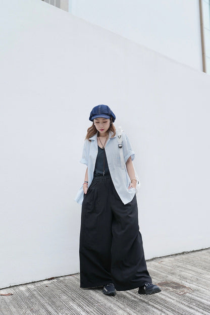 MZ771 ELASTIC WAIST WIDE LEG PANTS