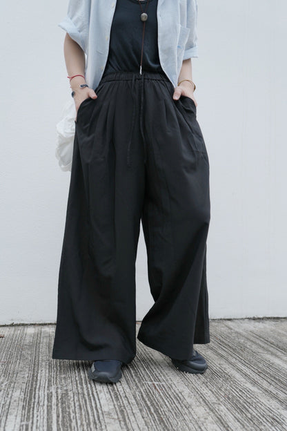 MZ771 ELASTIC WAIST WIDE LEG PANTS