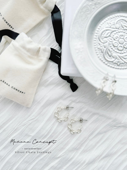 MZ359 Silver Chain Earrings