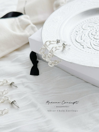 MZ359 Silver Chain Earrings