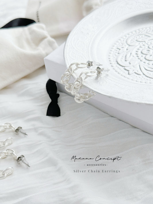 MZ359 Silver Chain Earrings