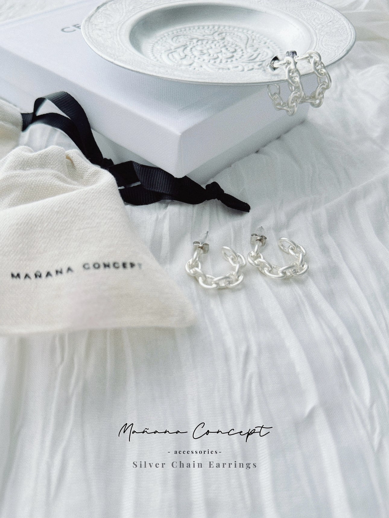MZ359 Silver Chain Earrings