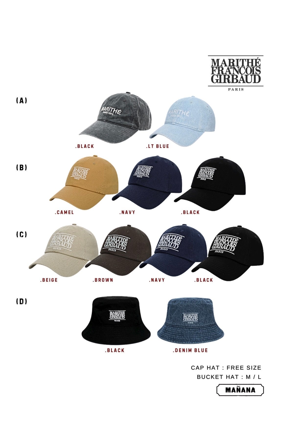 MARITHÉ FRANCOIS GIRBAUD / CAP & BUCKET HAT