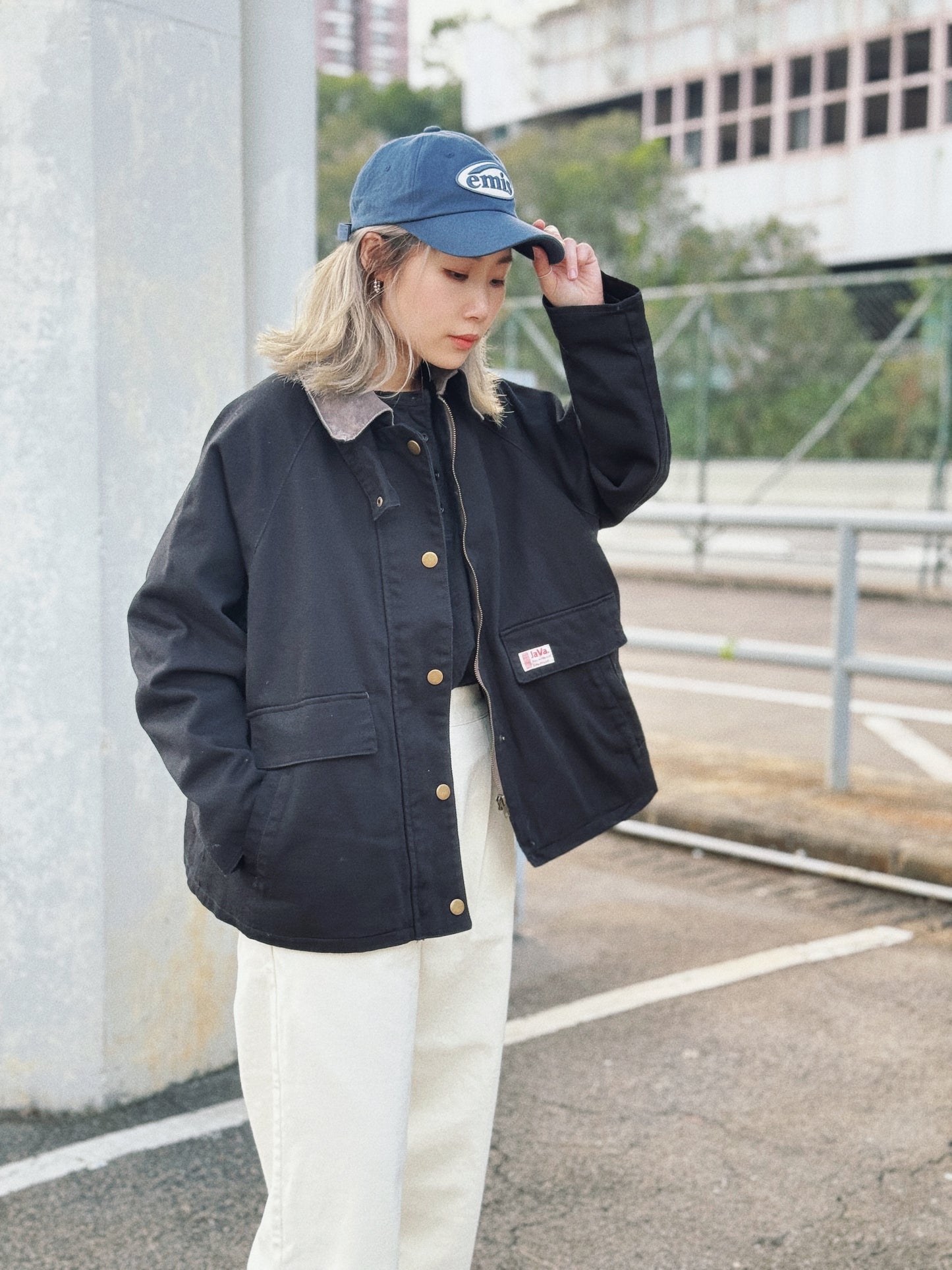 NA-370 Contrast-Collar Quilted Lining Jacket