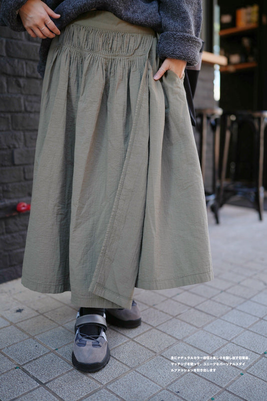 MZ551 PLEATED WRAP SKIRT