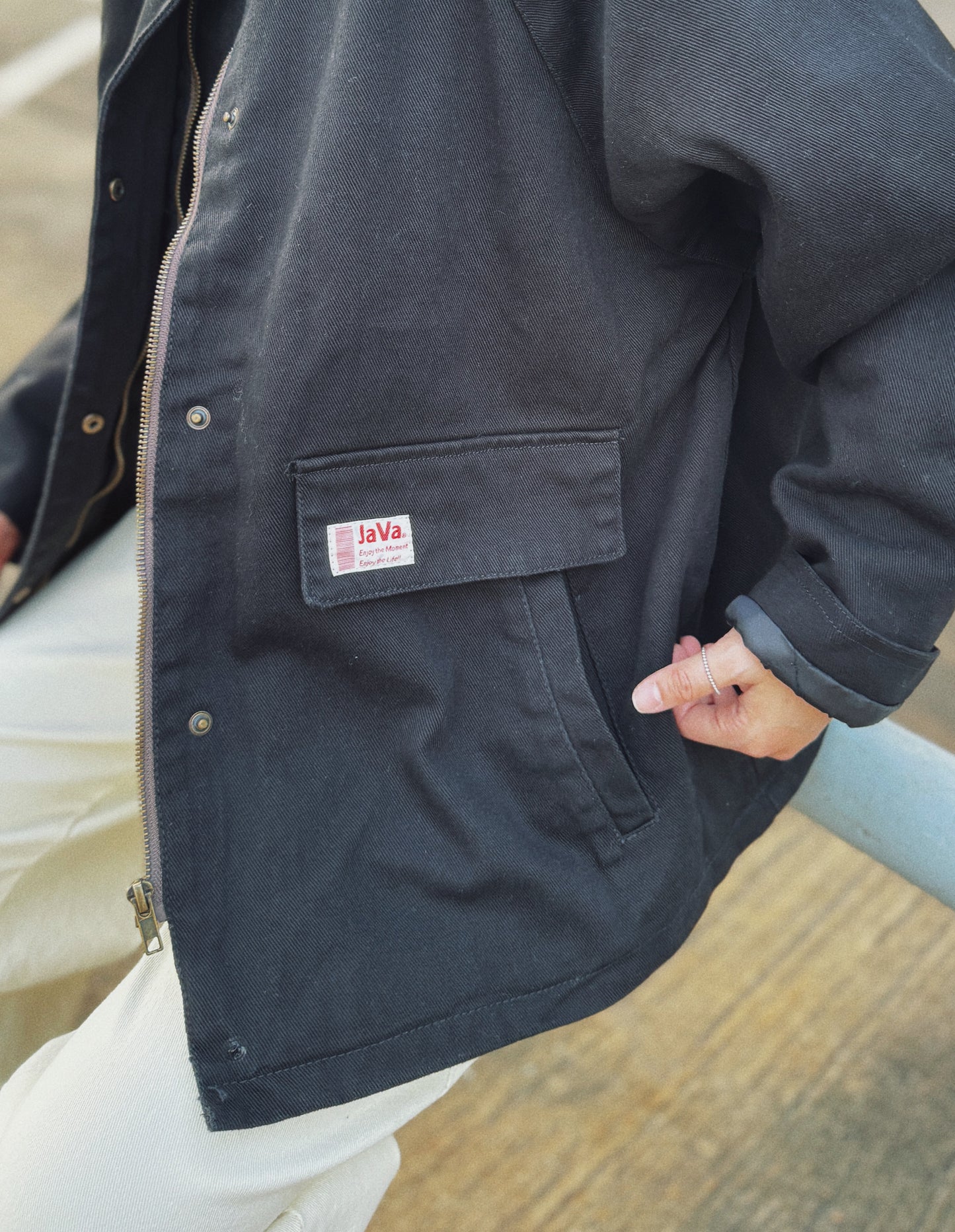 NA-370 Contrast-Collar Quilted Lining Jacket