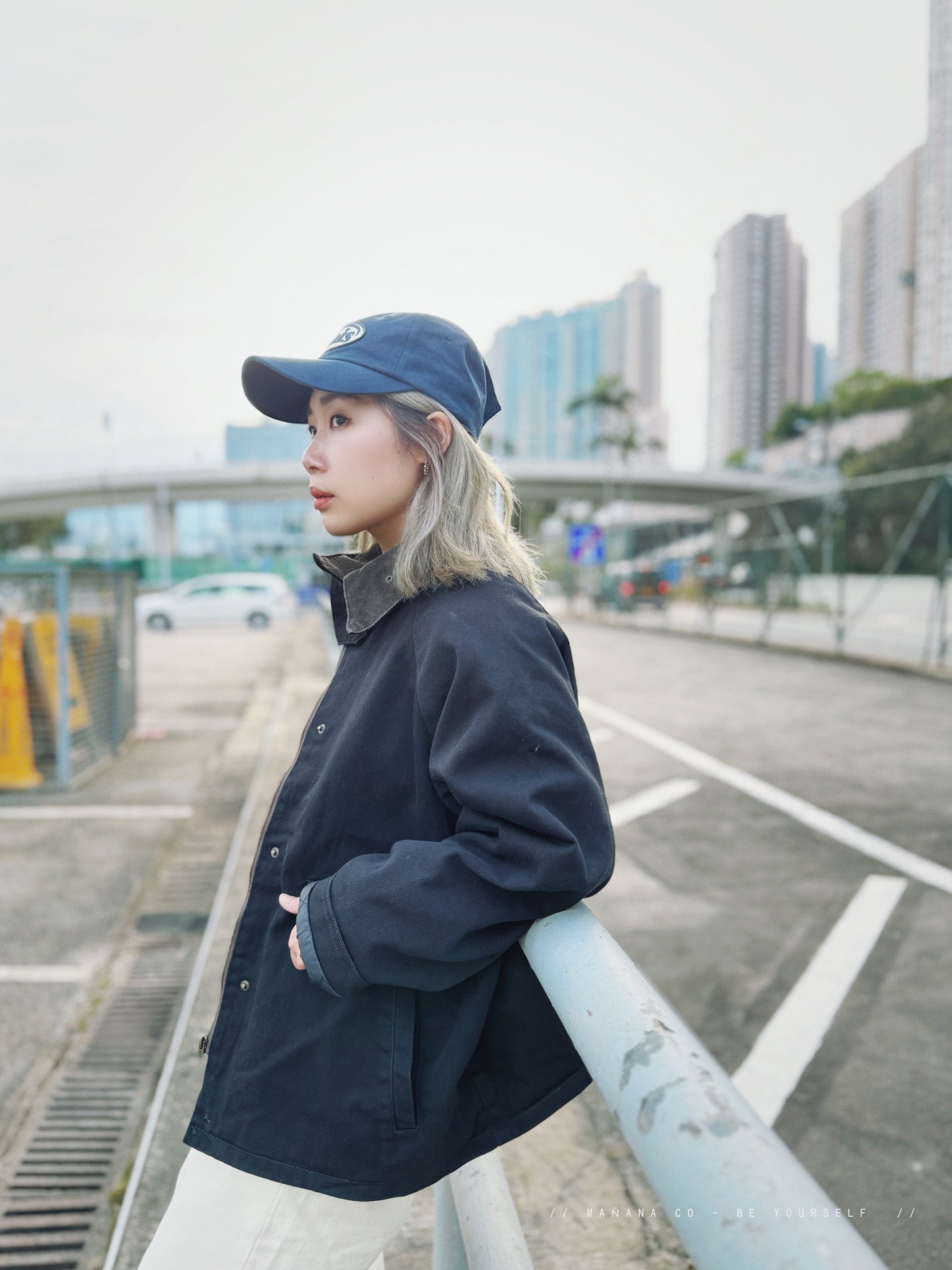 NA-370 Contrast-Collar Quilted Lining Jacket