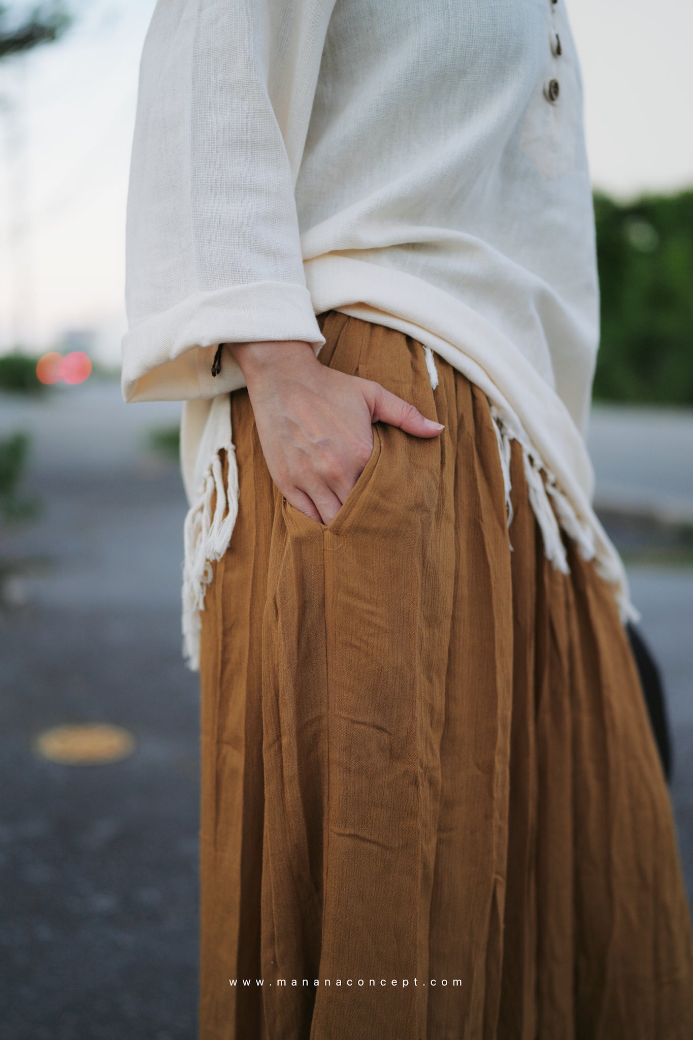 NA413 RAYON WIDE PANTS
