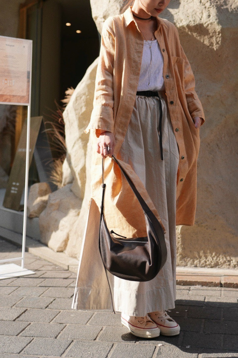 CA691 COTTON FLARE SKIRT WITH BELT