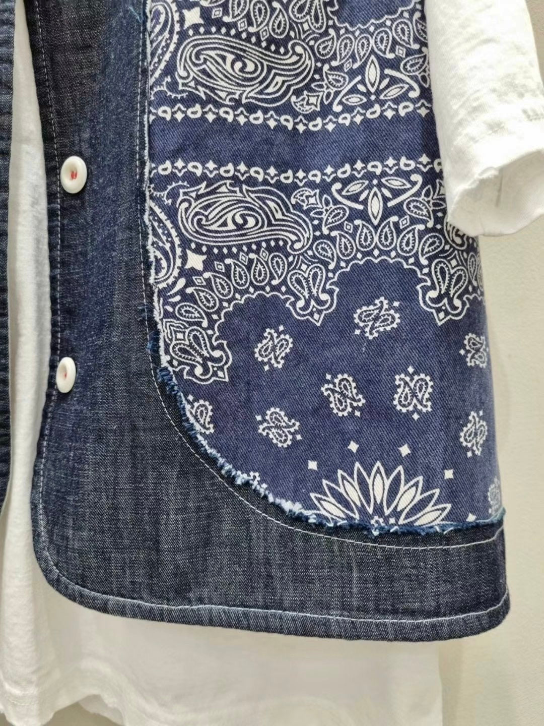 MZ715 BANDANA PATCHWORK DENIM VEST