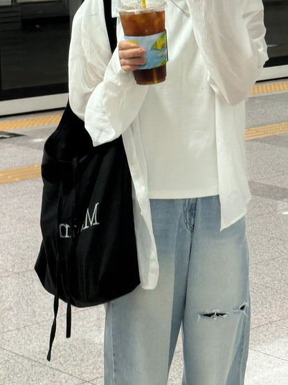MATIN KIM - LOGO POINT ROUND ECOBAG