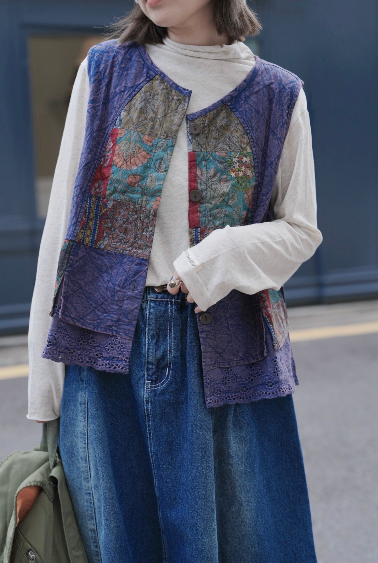 MZ865 TURTLE-NECK PATCHED TOP【 2件減$20, 4件減$50 】