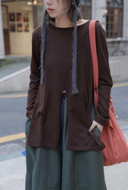 MZ875 CROSS SPLIT TOP