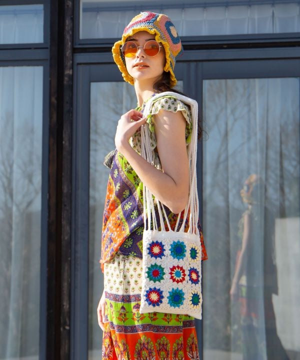 NA456 ETHNIC CROCHET TOTE BAG / 3 COLORS