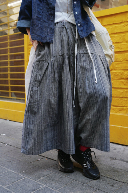 MZ738 ELASTIC WAIST STRIPED CULOTTES