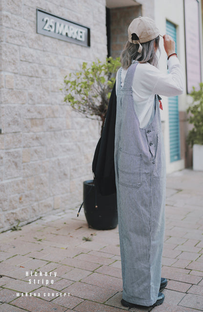 CA598 Hickory Stripe Worker Jumper Pants