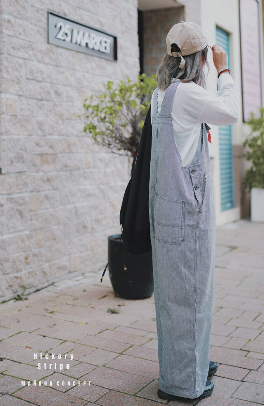 CA598 Hickory Stripe Worker Jumper Pants