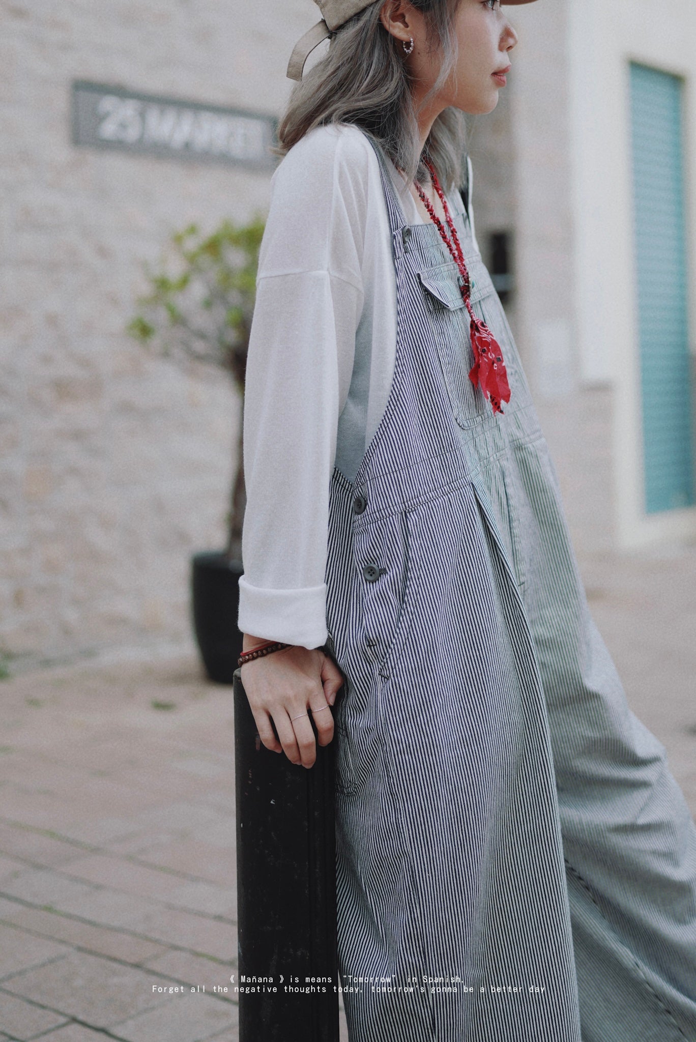 CA598 Hickory Stripe Worker Jumper Pants