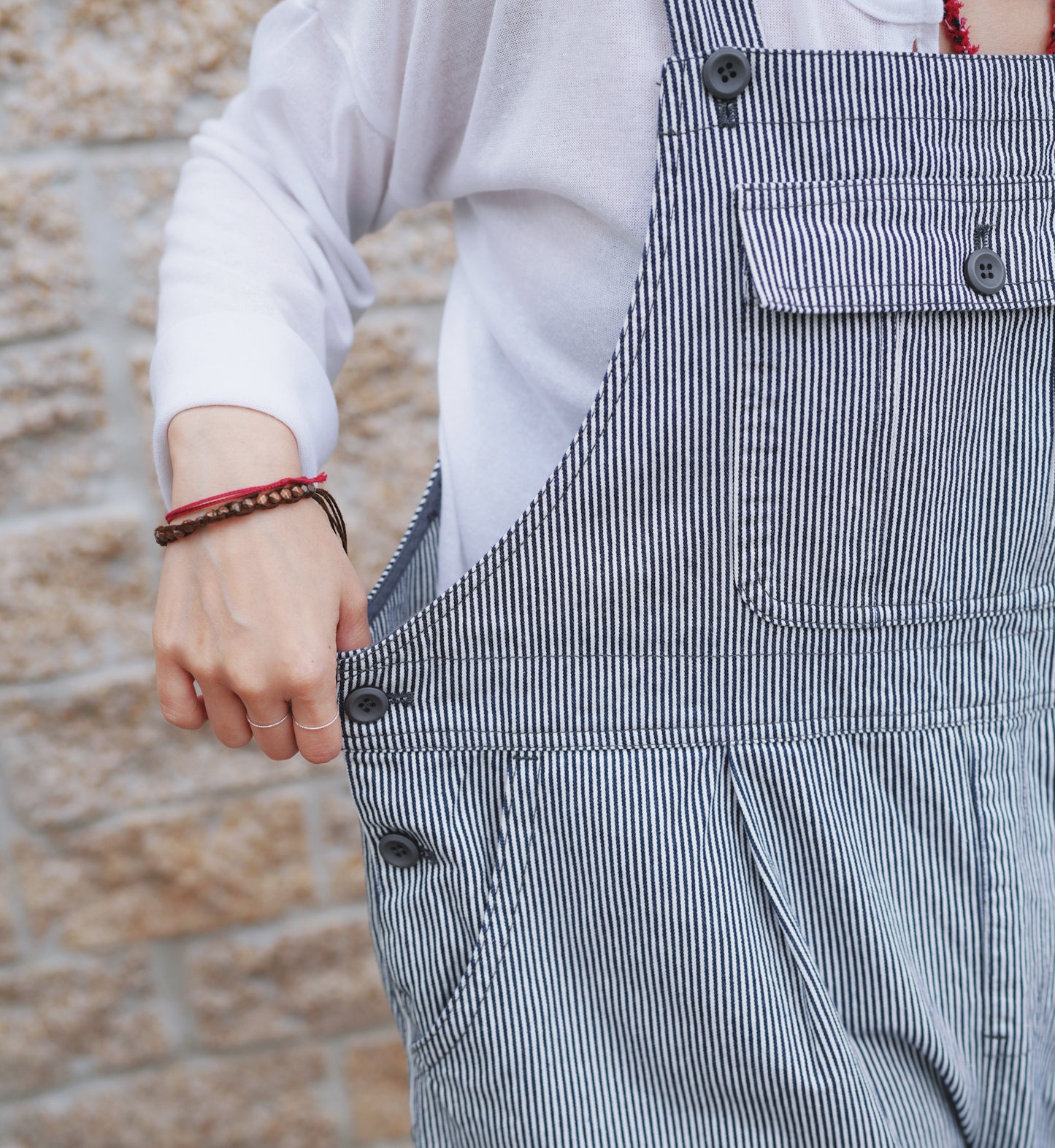 CA598 Hickory Stripe Worker Jumper Pants