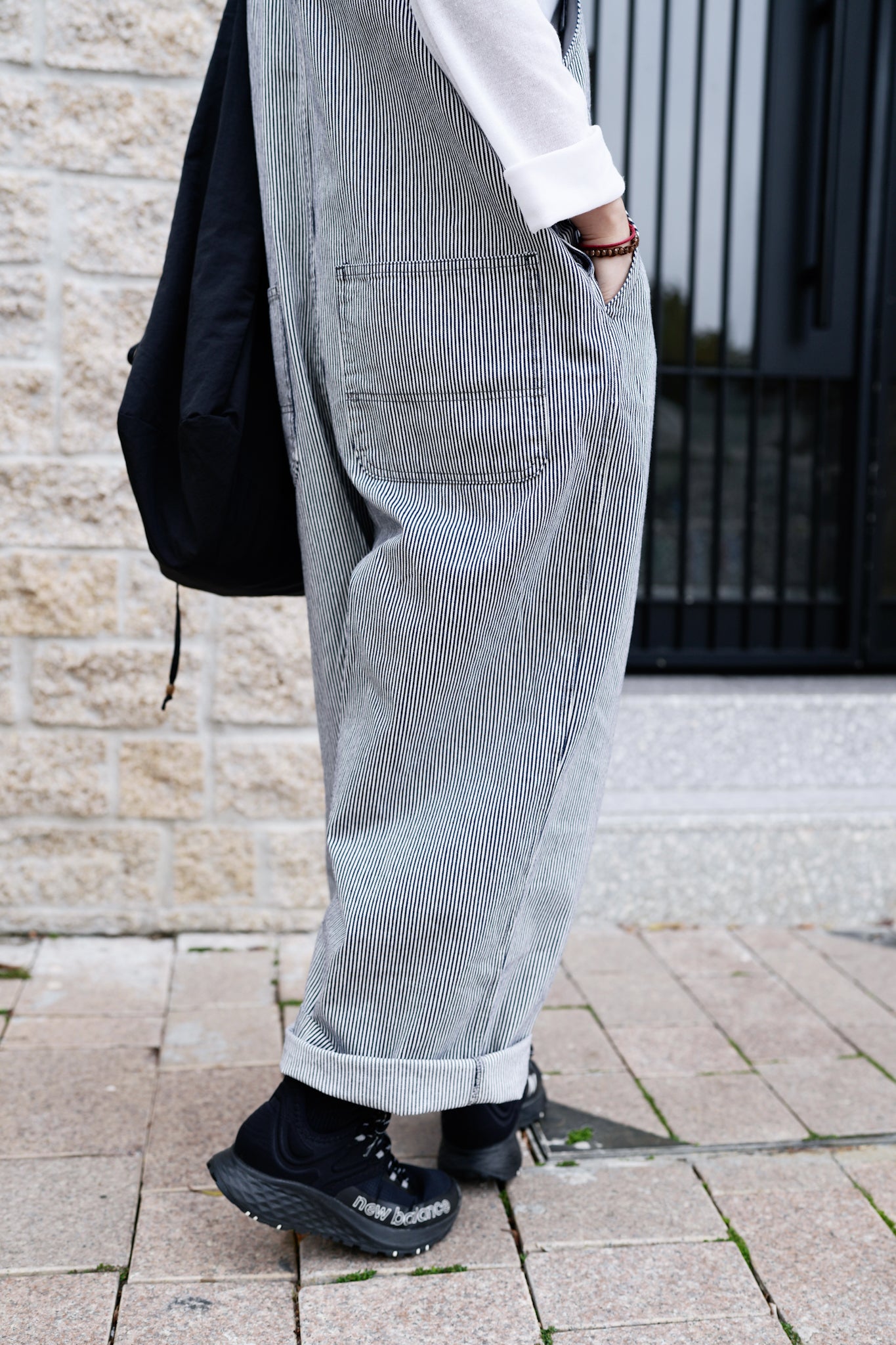 CA598 Hickory Stripe Worker Jumper Pants