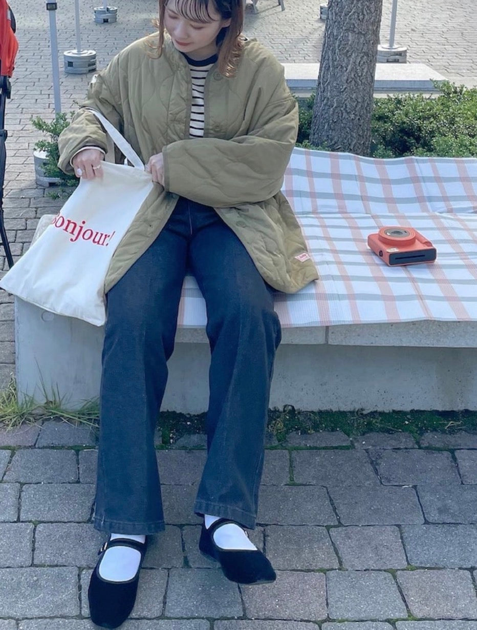 NA462 WAVY QUILTED MIDDLE COAT