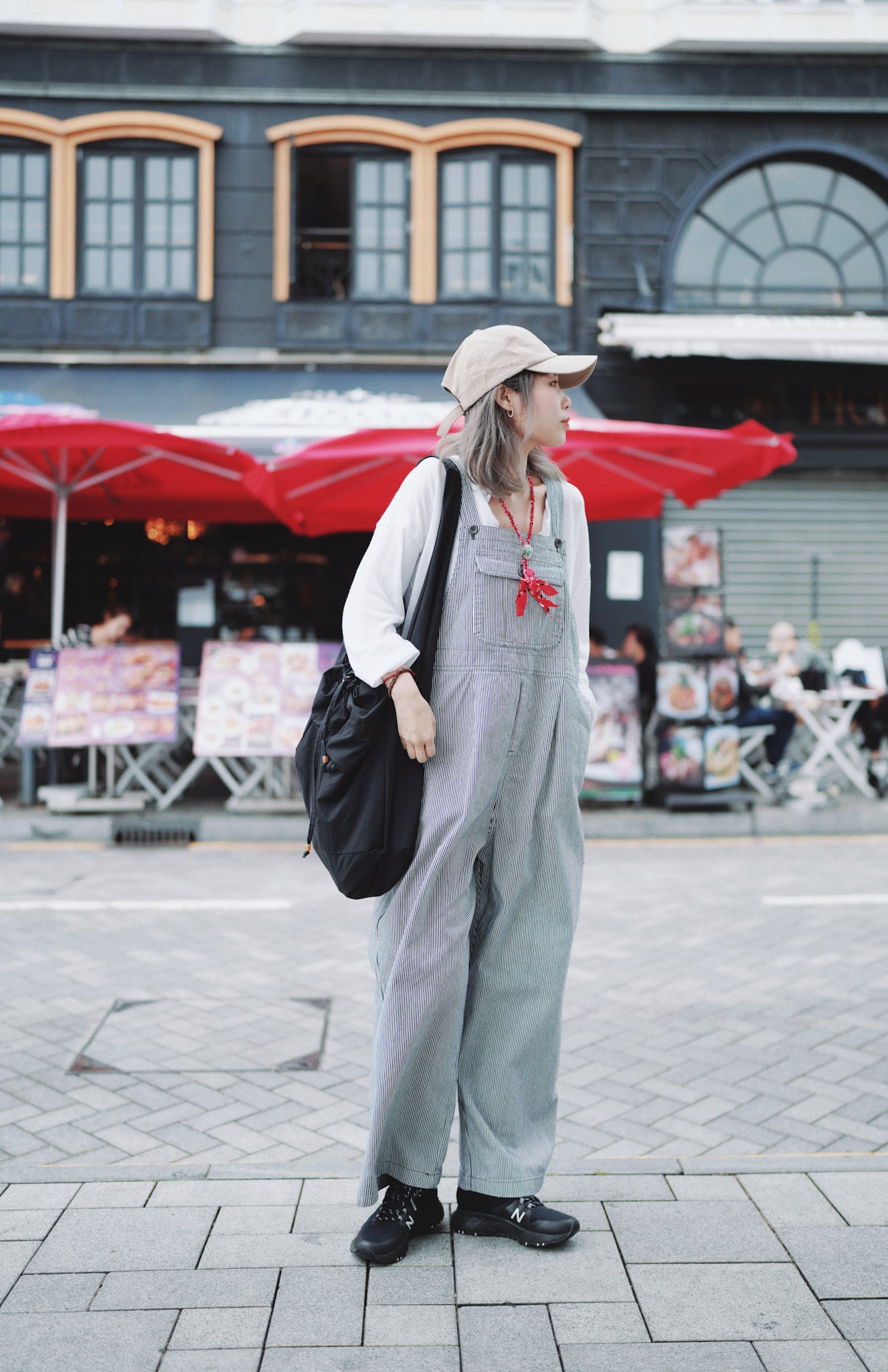 CA598 Hickory Stripe Worker Jumper Pants