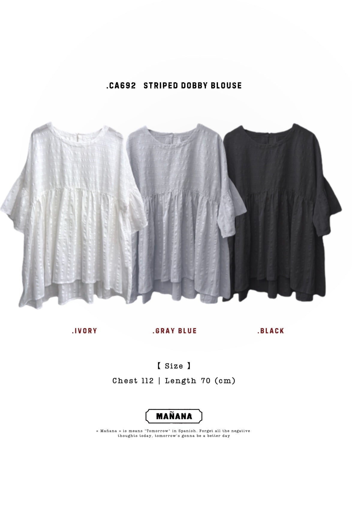 CA692 STRIPED DOBBY BLOUSE