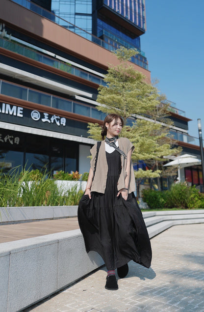 MZ811 V- NECK LINEN VEST