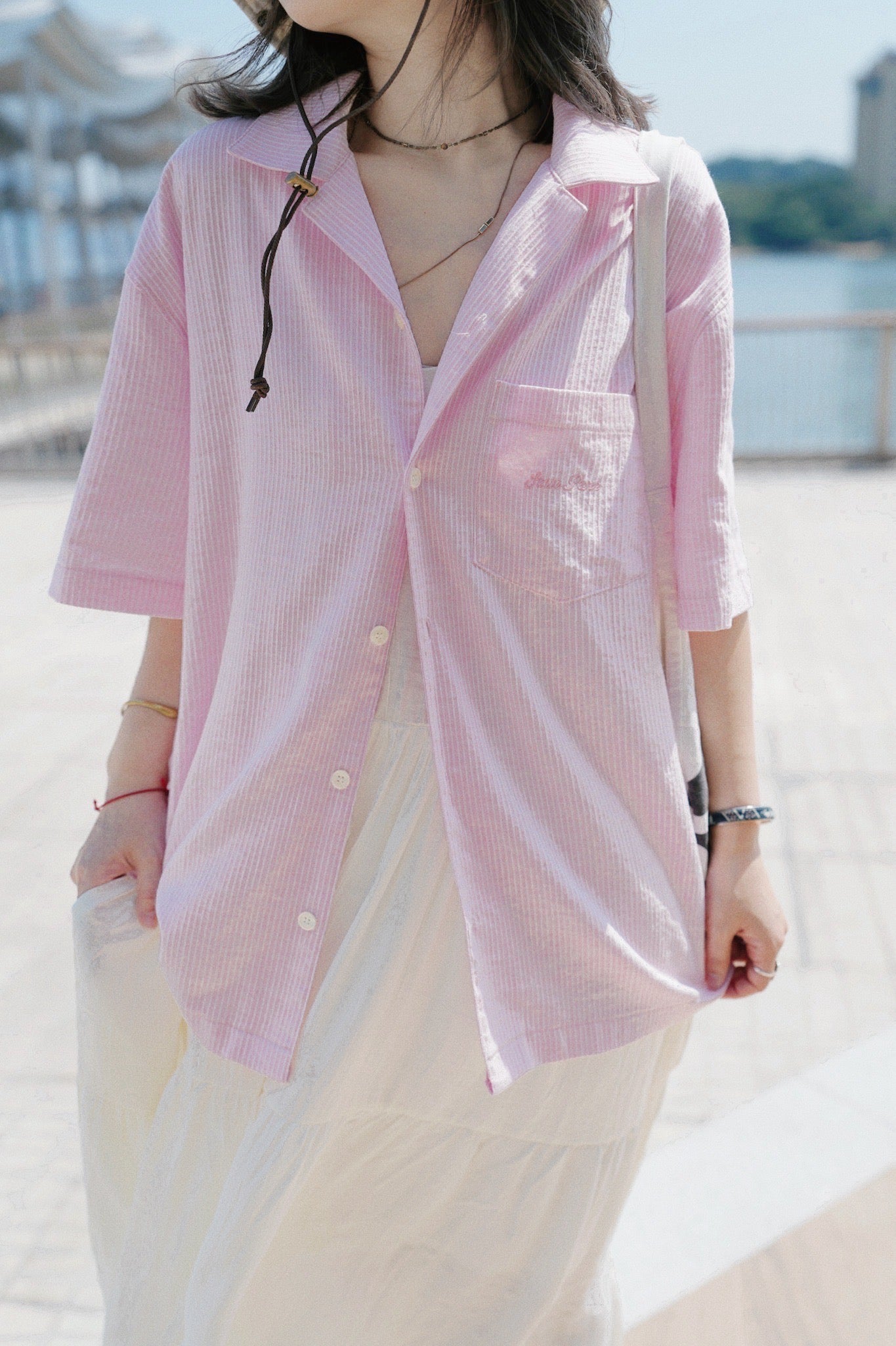 MZ794 STRIPED BOYFRIEND SHIRT
