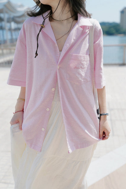 MZ794 STRIPED BOYFRIEND SHIRT