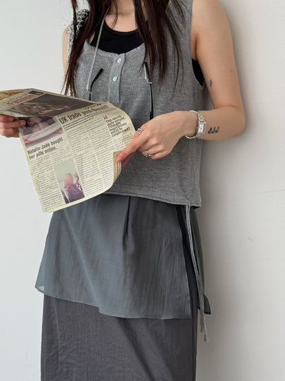 MZ737 BUTTON TANK TOP