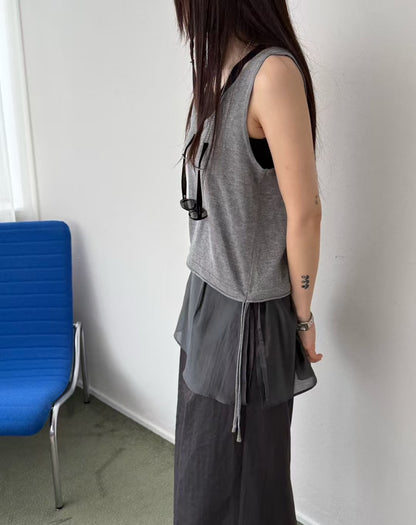 MZ737 BUTTON TANK TOP