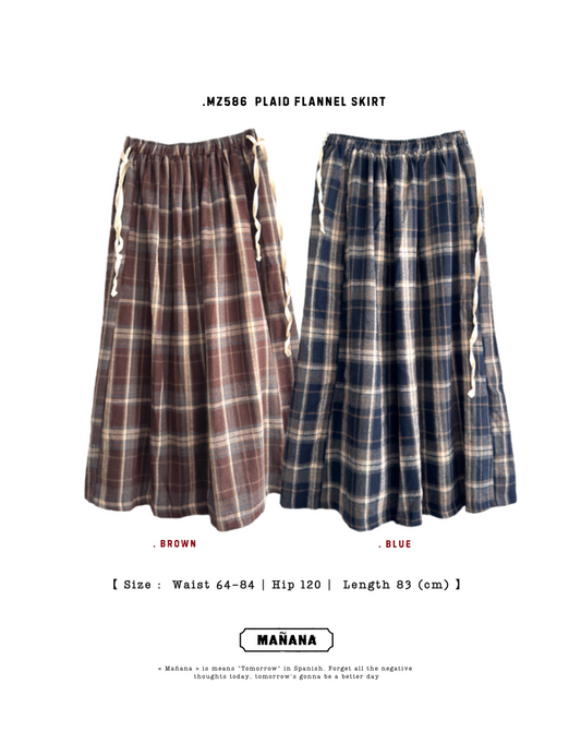 MZ586 PLAID FLANNEL SKIRT