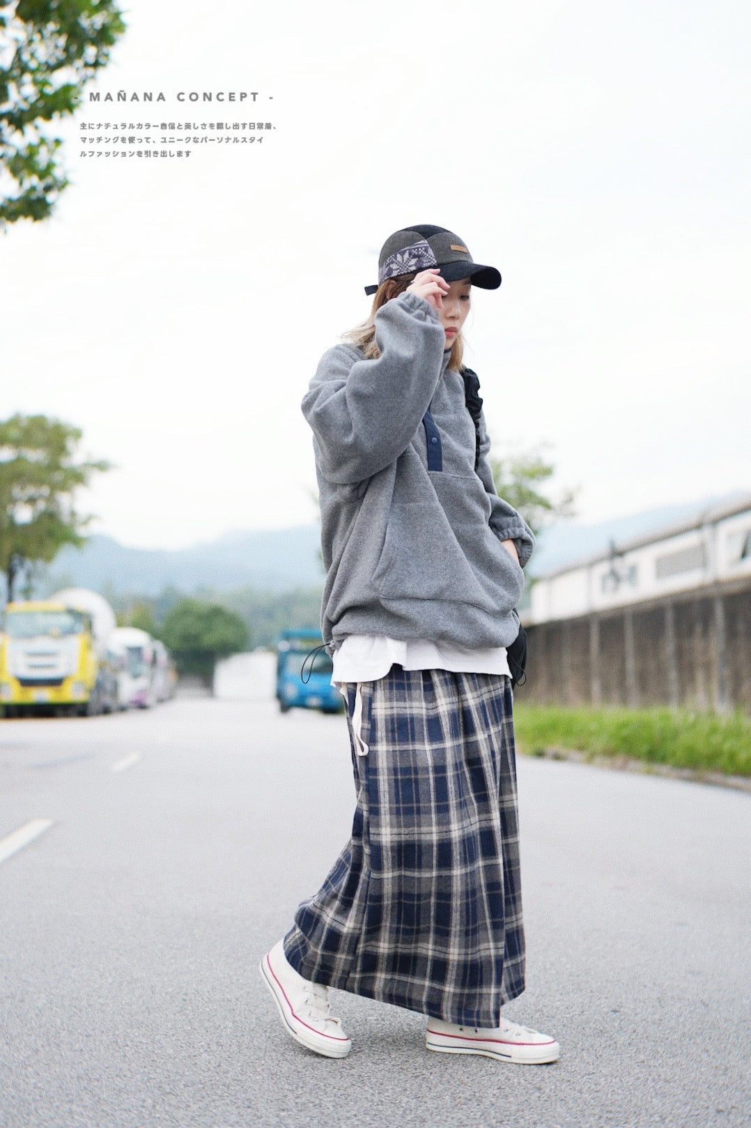 MZ586 PLAID FLANNEL SKIRT