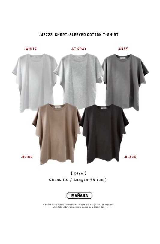 MZ723 SHORT-SLEEVED COTTON TEE【 2件減-$20, 4件減-$50 】