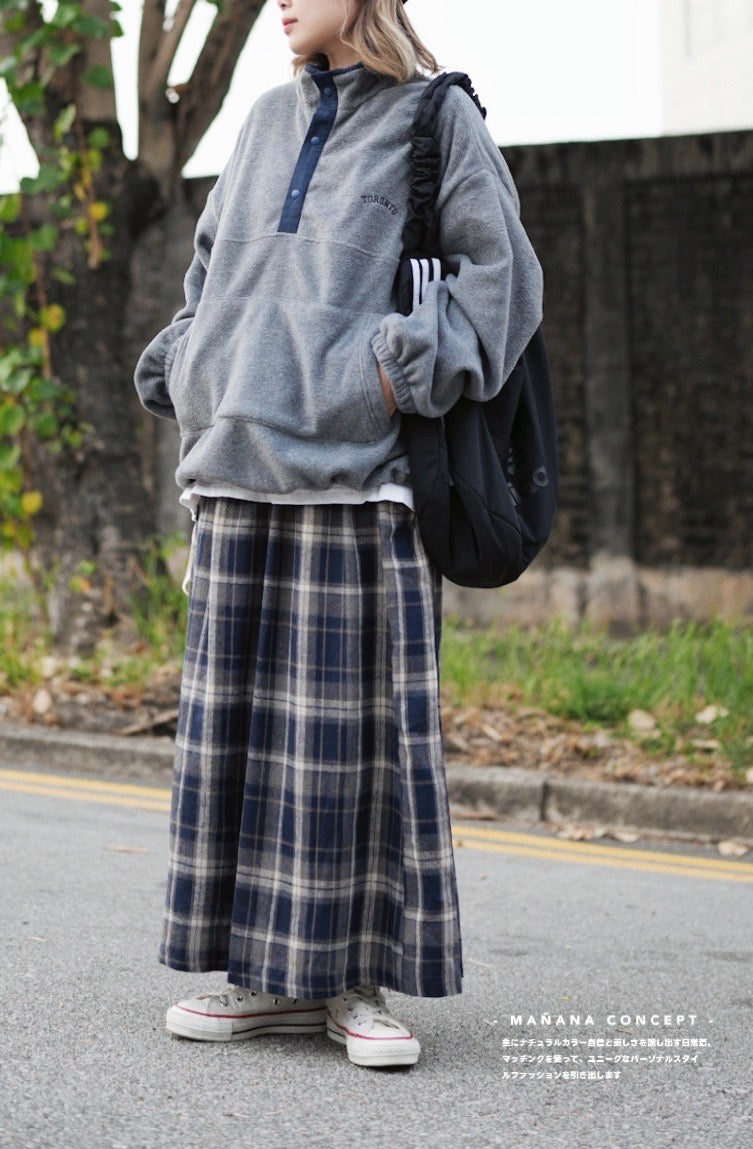 MZ586 PLAID FLANNEL SKIRT