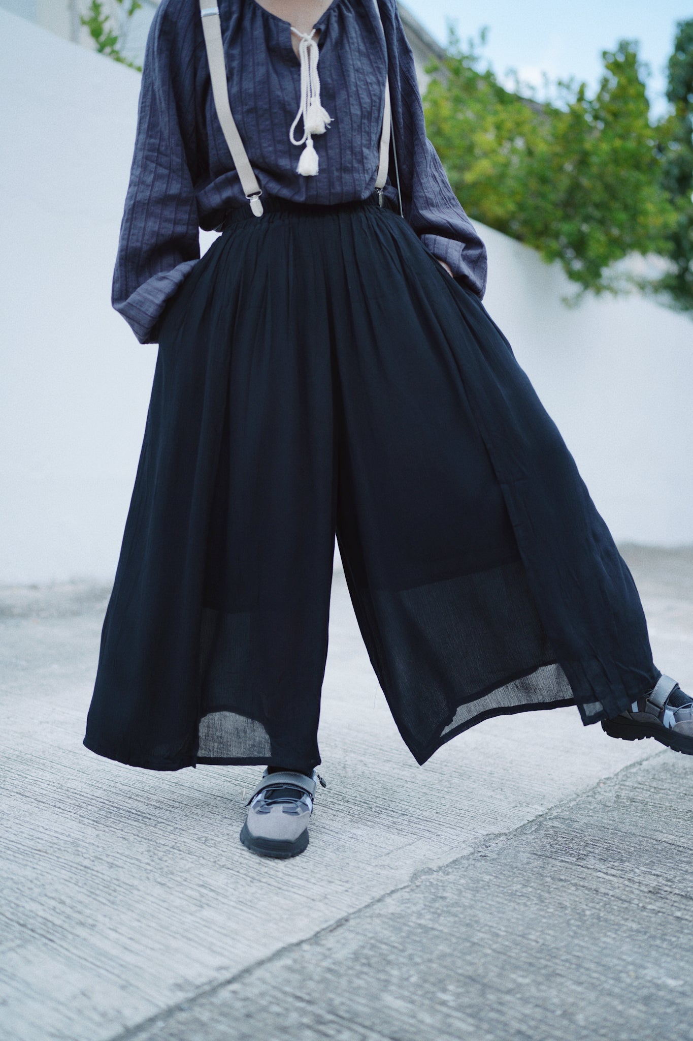 NA413 RAYON WIDE PANTS
