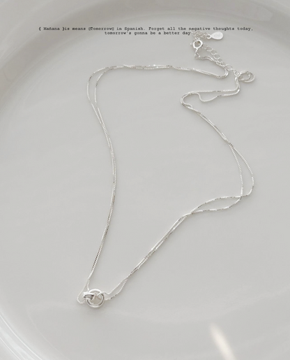MZ-200 Silver 925 Double Circle necklace