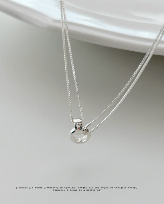 MZ-200 Silver 925 Double Circle necklace