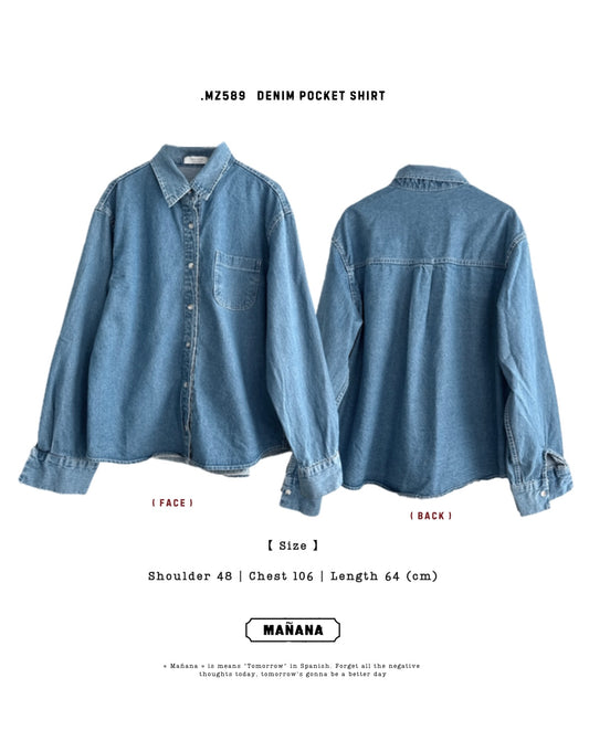 MZ589 DENIM POCKET SHIRT