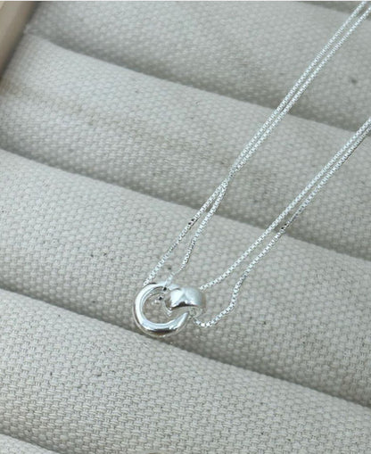 MZ-200 Silver 925 Double Circle necklace