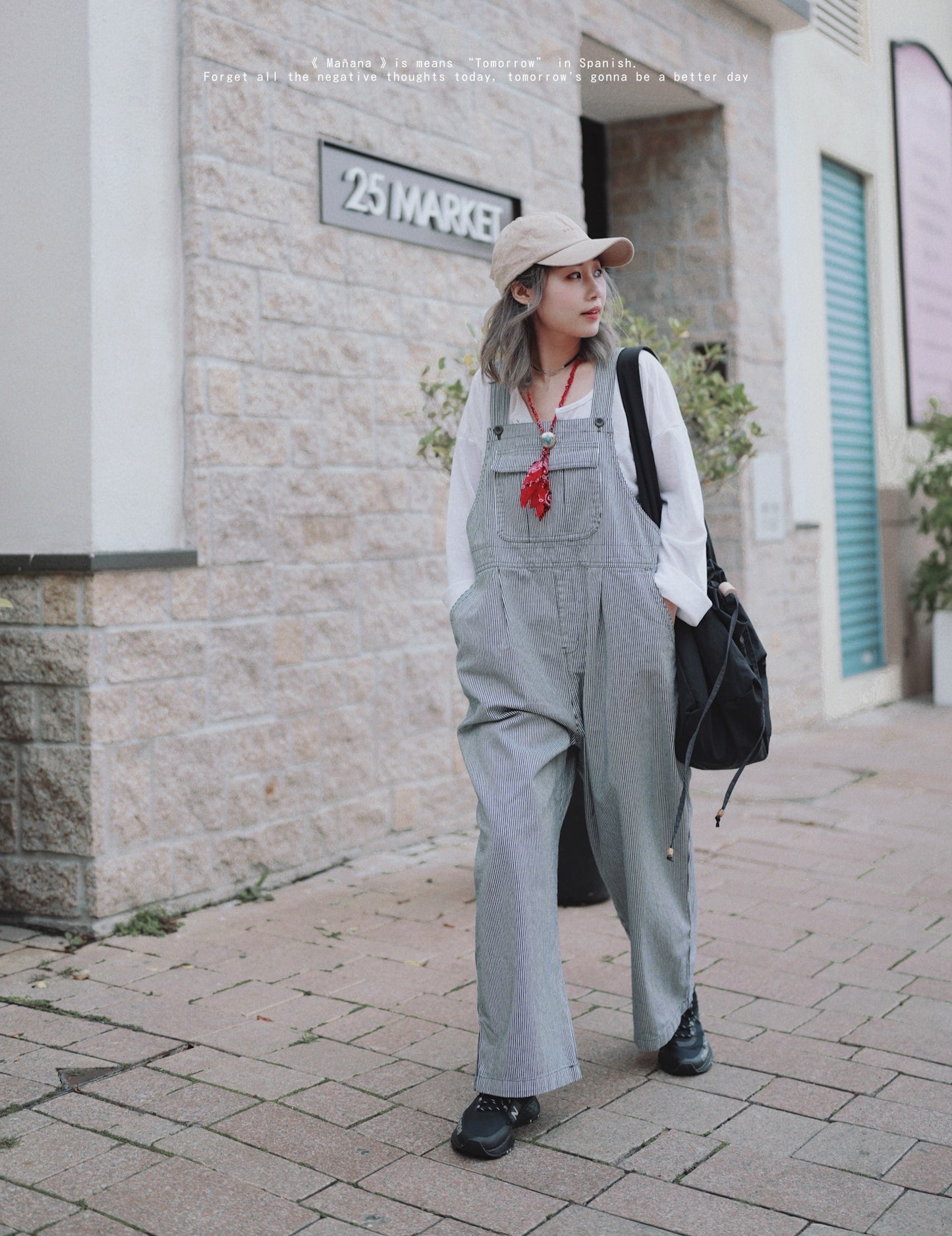 CA598 Hickory Stripe Worker Jumper Pants