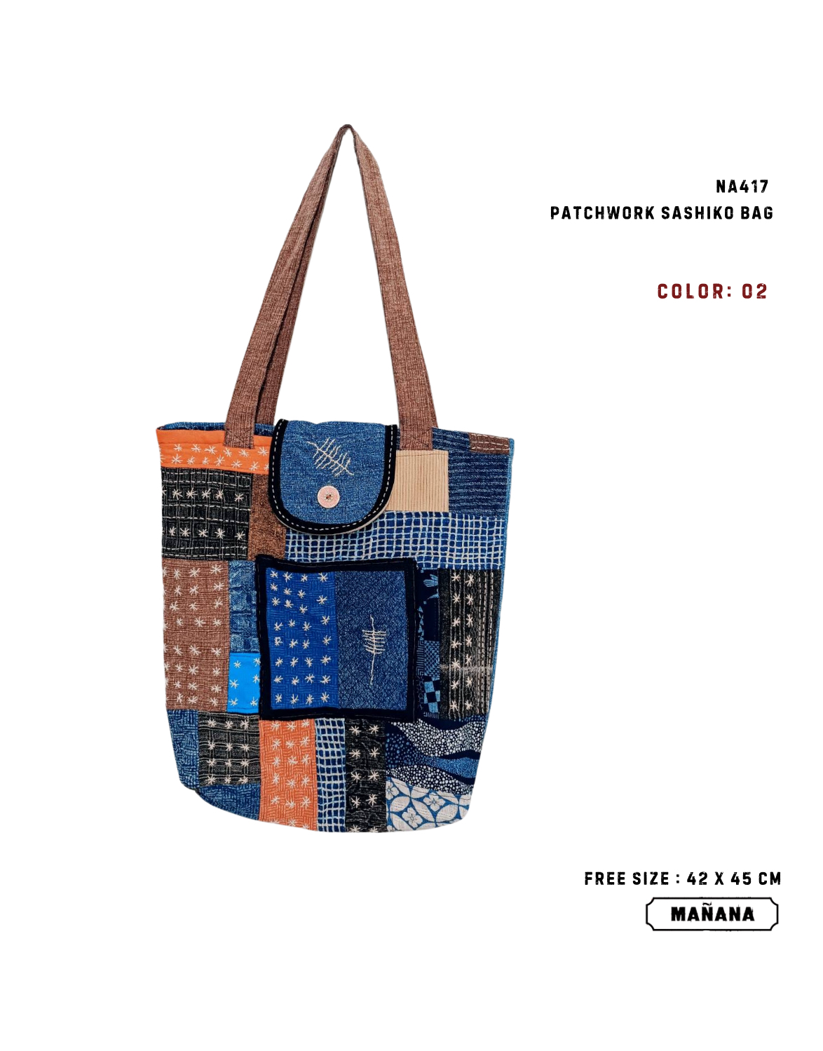 NA417 PATCHWORK SASHIKO BAG