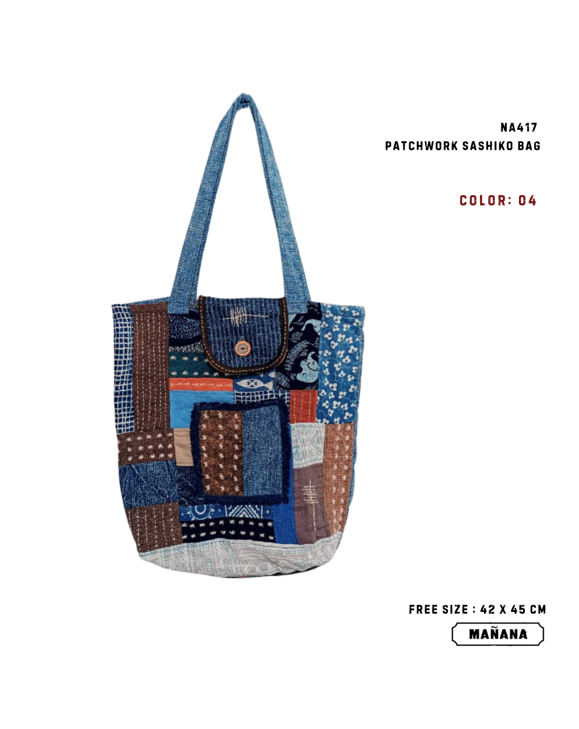 NA417 PATCHWORK SASHIKO BAG